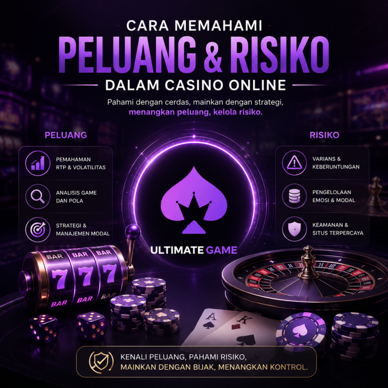 Layar panduan tips casino profesional untuk membantu pemain memahami peluang dan risiko.