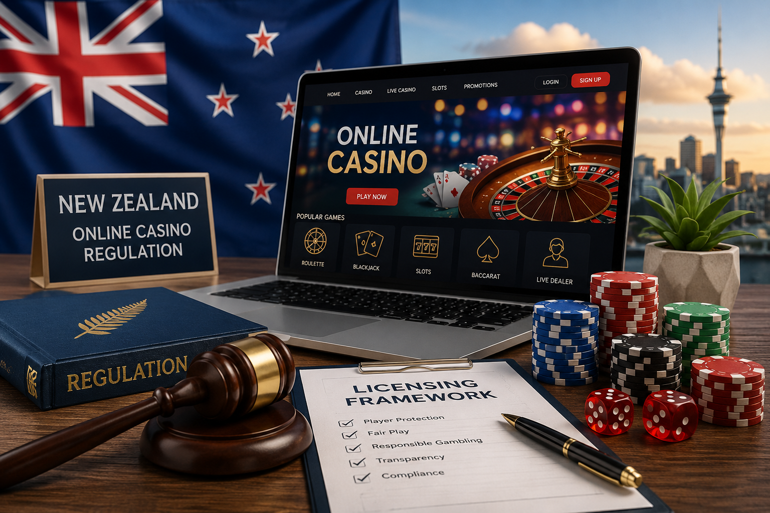 Selandia Baru Siapkan Regulasi Baru untuk Lisensi Kasino Online