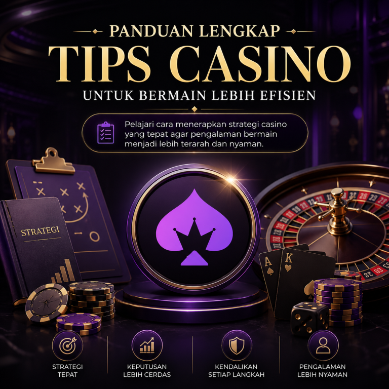 Seseorang sedang mempelajari panduan strategi bermain di website casino profesional.