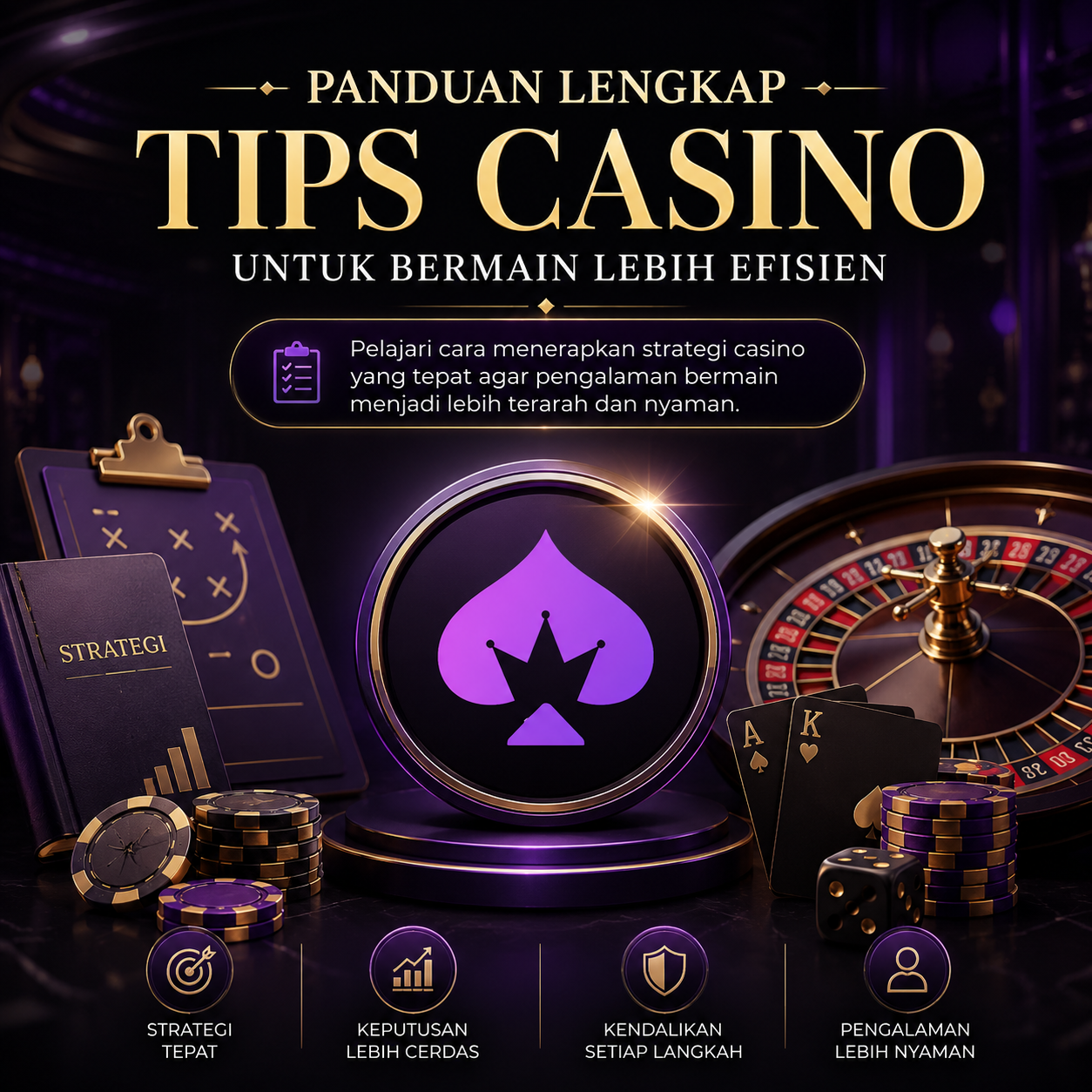 Seseorang sedang mempelajari panduan strategi bermain di website casino profesional.